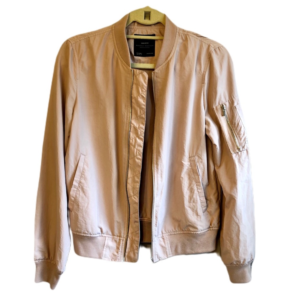 Zara Basics Women’s Bomber Jacket Size Xs Pink
